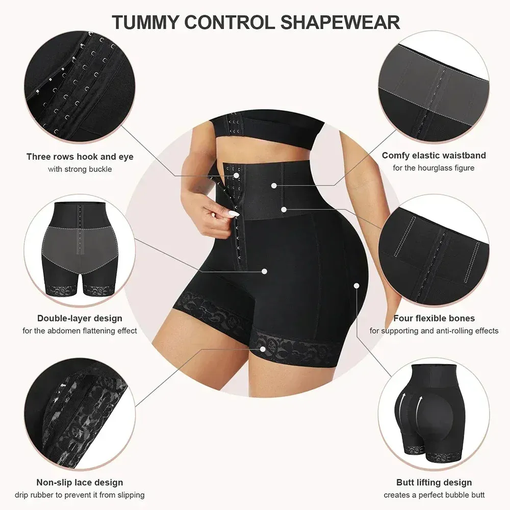 Fajas Colombianas BBL Sculpting Butt Lifter Shapewear – High-Waisted Tummy Control Shorts, Postpartum Girdle for Women