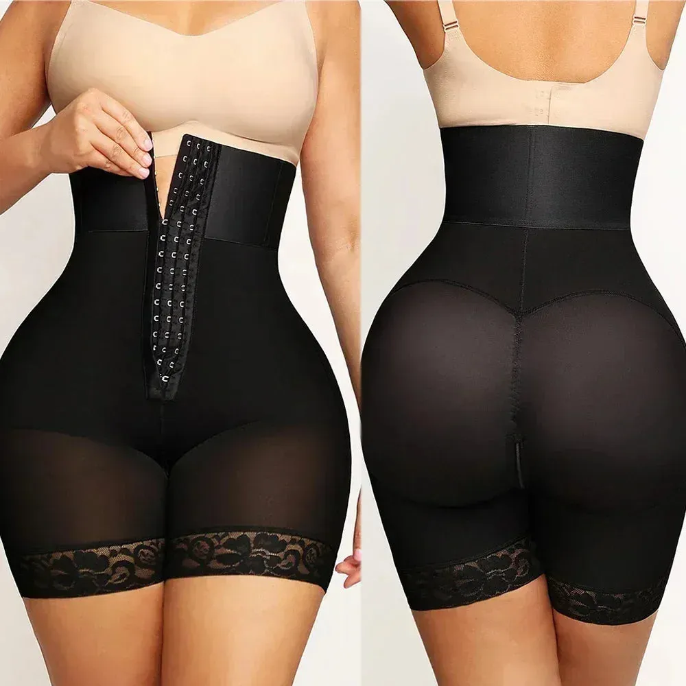 Fajas Colombianas BBL Sculpting Butt Lifter Shapewear – High-Waisted Tummy Control Shorts, Postpartum Girdle for Women
