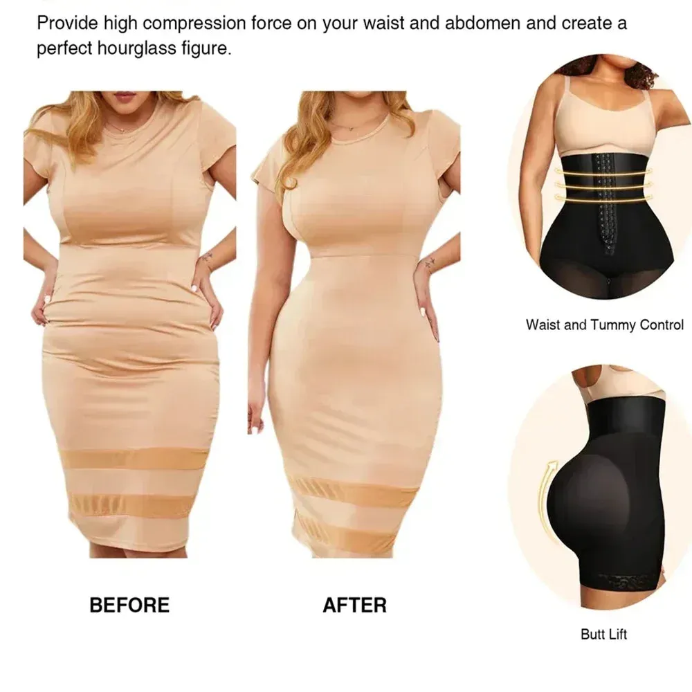 Fajas Colombianas BBL Sculpting Butt Lifter Shapewear – High-Waisted Tummy Control Shorts, Postpartum Girdle for Women