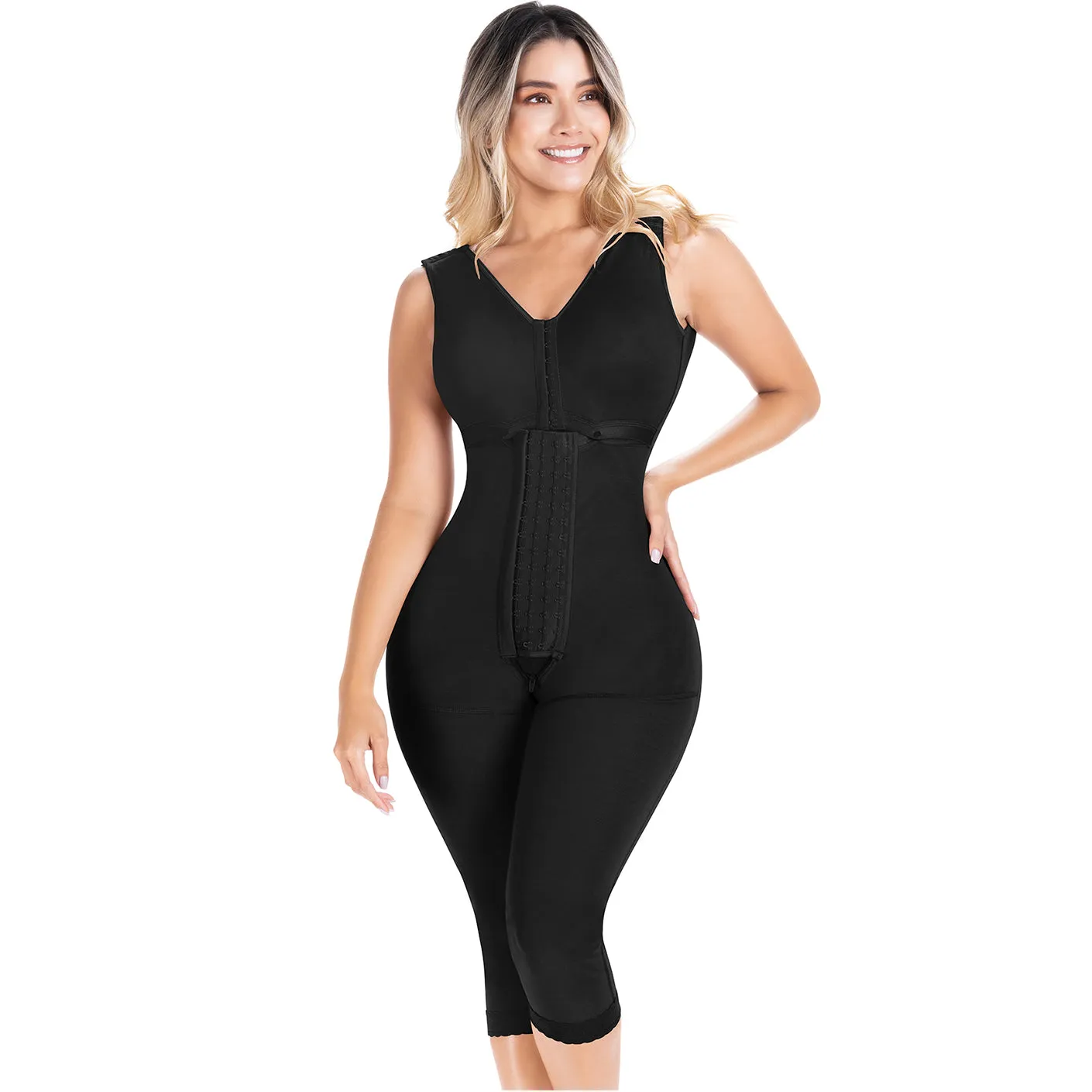 Fajas Sonryse 054BF | Tummy Control Compression Girdle Colombian Full Body Shaper with Built-in Bra | Post Surgery Postpartum