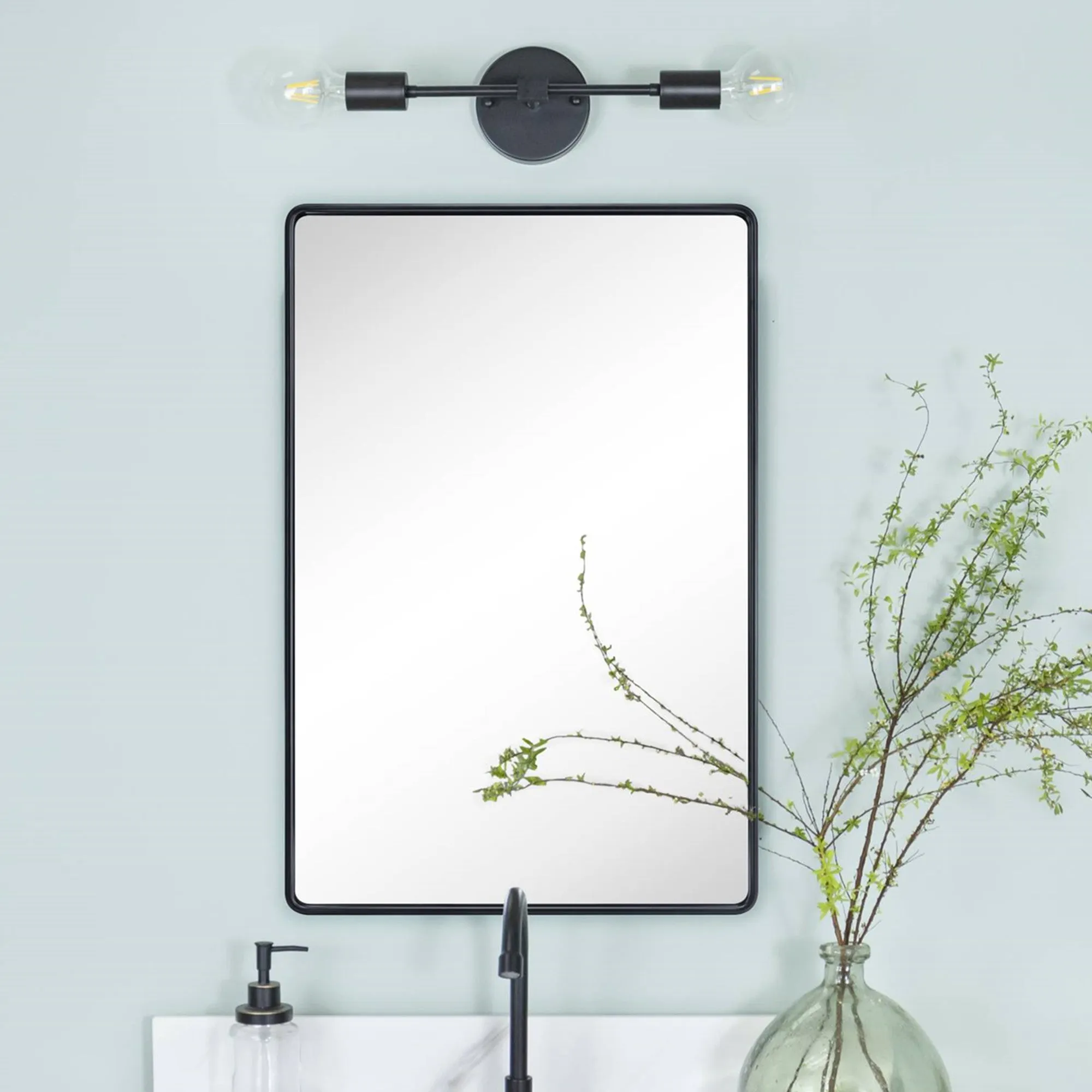 FH Rectangle Framed Wall Mounted Bathroom Vanity Mirror