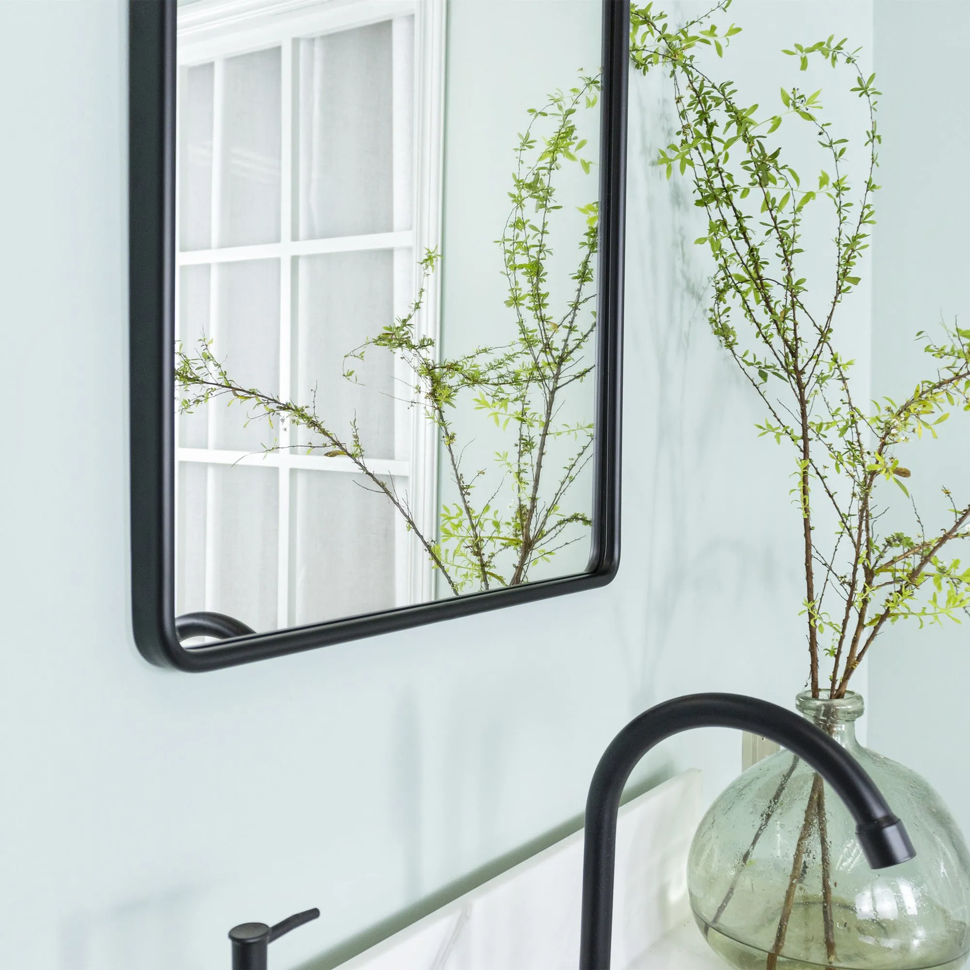 FH Rectangle Framed Wall Mounted Bathroom Vanity Mirror
