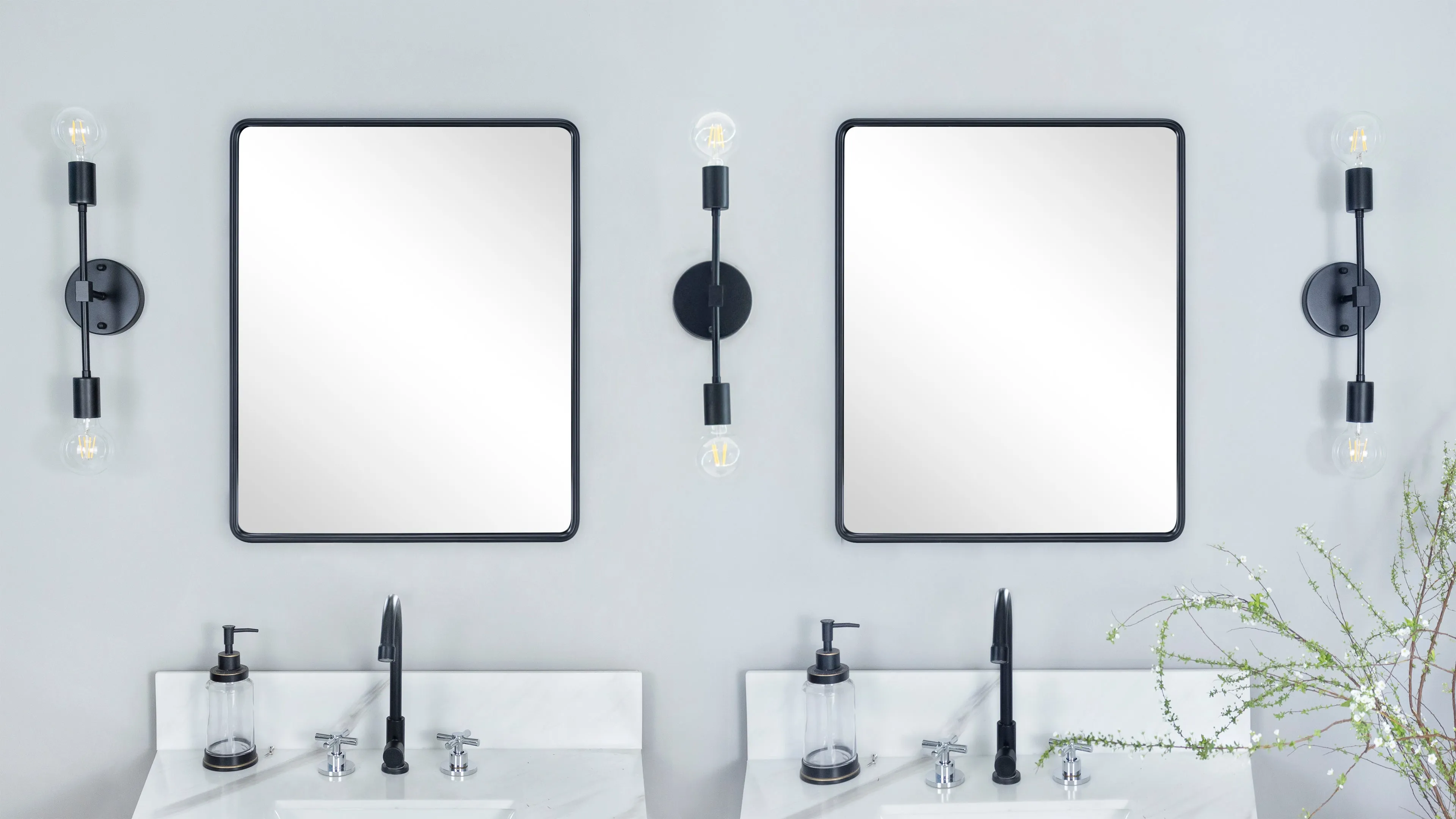 FH Rectangle Framed Wall Mounted Bathroom Vanity Mirror