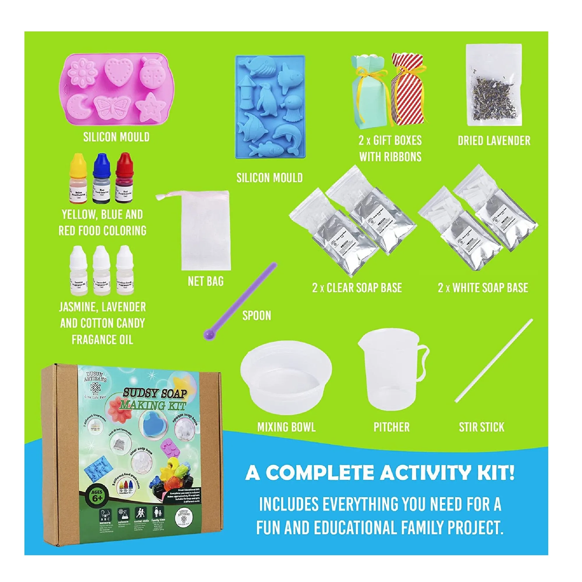 Foaming Soap Making Kit For Kids | Make Your Own Soap | Melt And Pour Soap Kit | Complete soap making kit for beginners