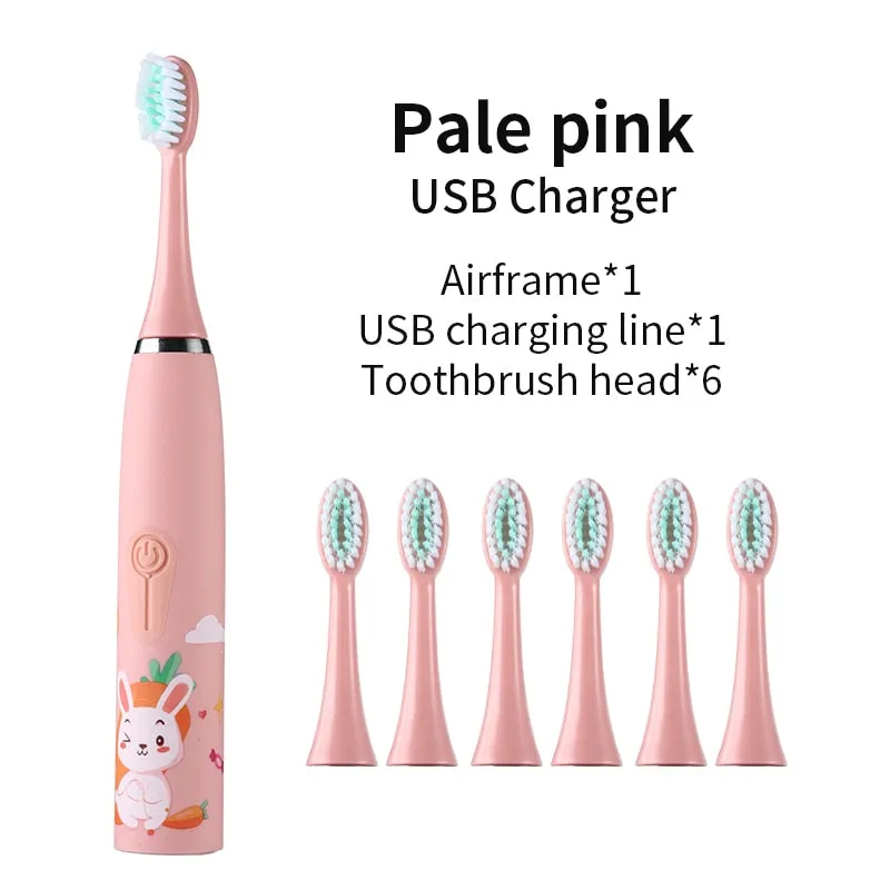 For Children Sonic Electric Toothbrush Cartoon Pattern for Kids with Replace The Tooth Brush Head Ultrasonic Toothbrush J259