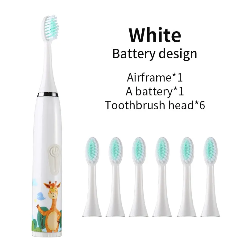 For Children Sonic Electric Toothbrush Cartoon Pattern for Kids with Replace The Tooth Brush Head Ultrasonic Toothbrush J259