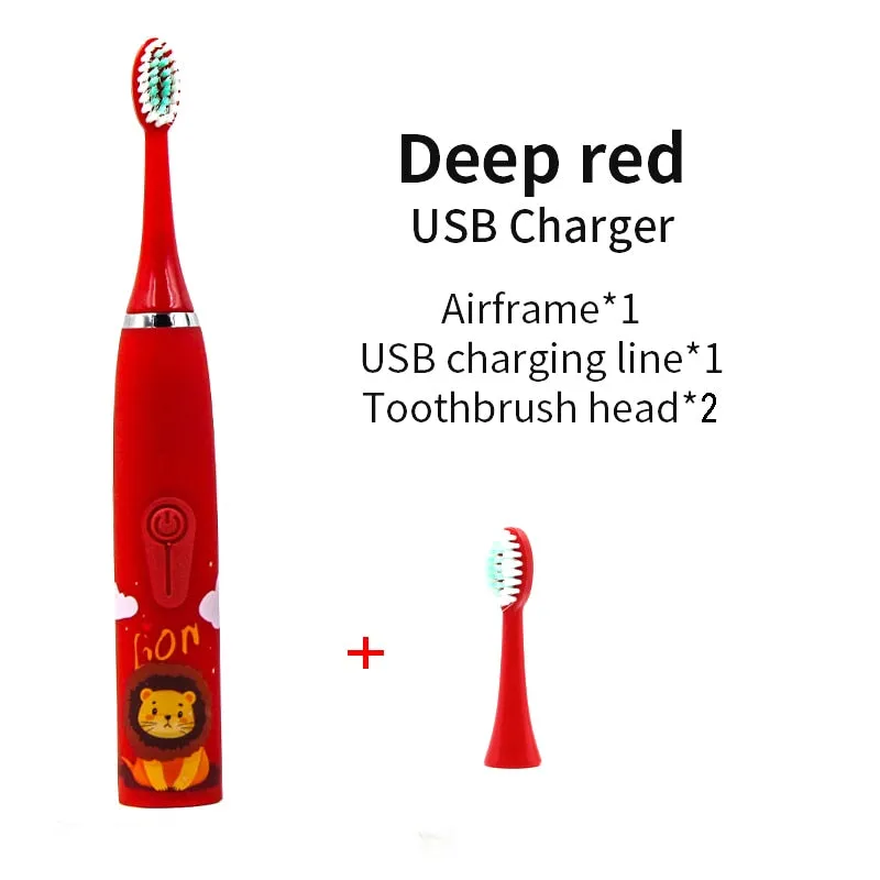 For Children Sonic Electric Toothbrush Cartoon Pattern for Kids with Replace The Tooth Brush Head Ultrasonic Toothbrush J259