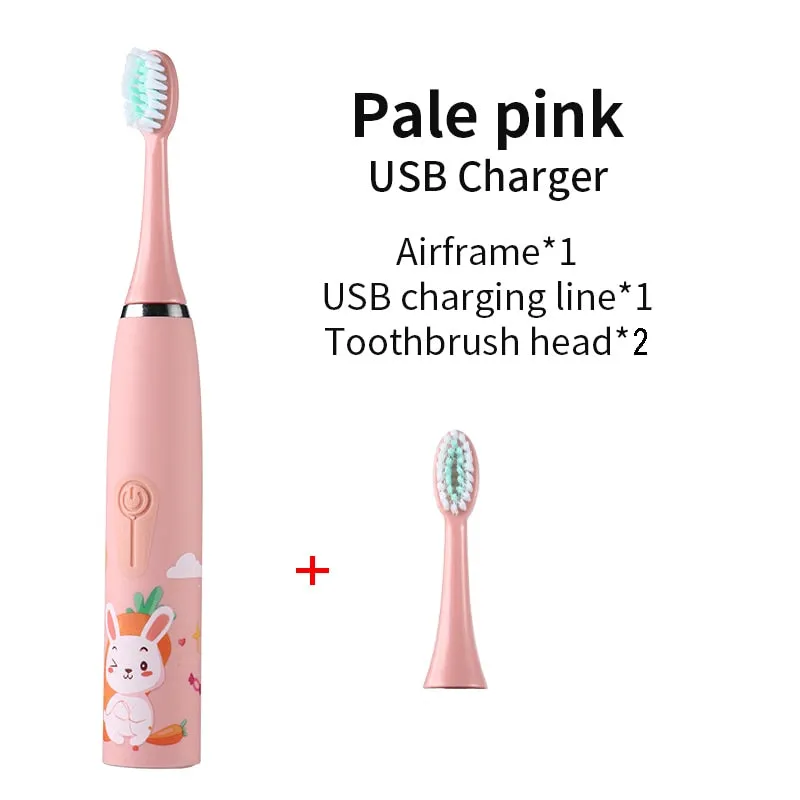 For Children Sonic Electric Toothbrush Cartoon Pattern for Kids with Replace The Tooth Brush Head Ultrasonic Toothbrush J259