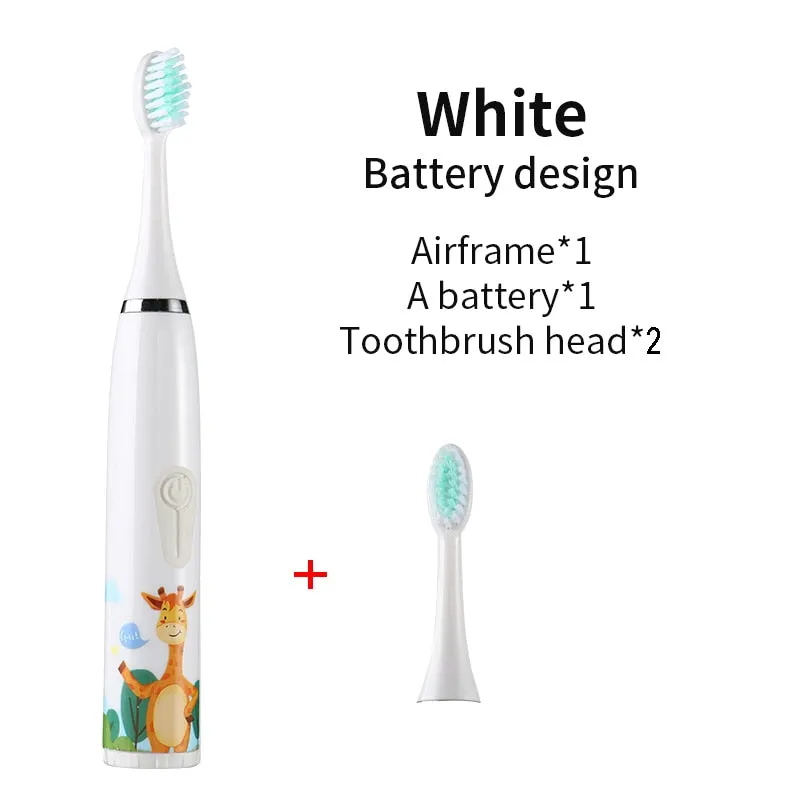 For Children Sonic Electric Toothbrush Cartoon Pattern for Kids with Replace The Tooth Brush Head Ultrasonic Toothbrush J259