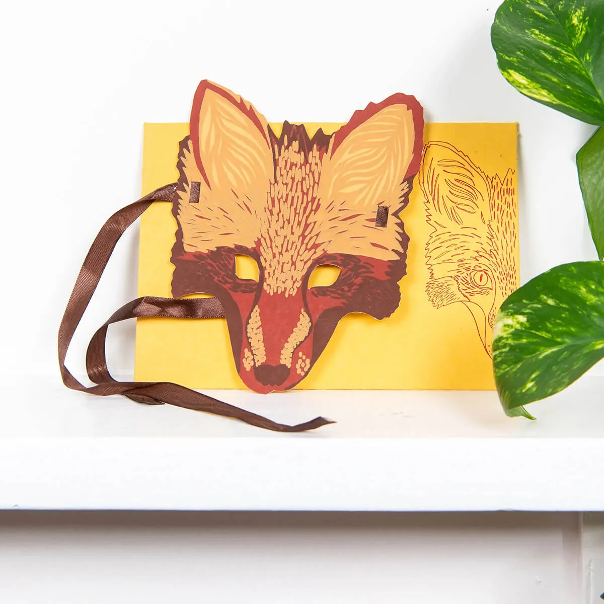 Fox Mask Greetings Card by East End Press
