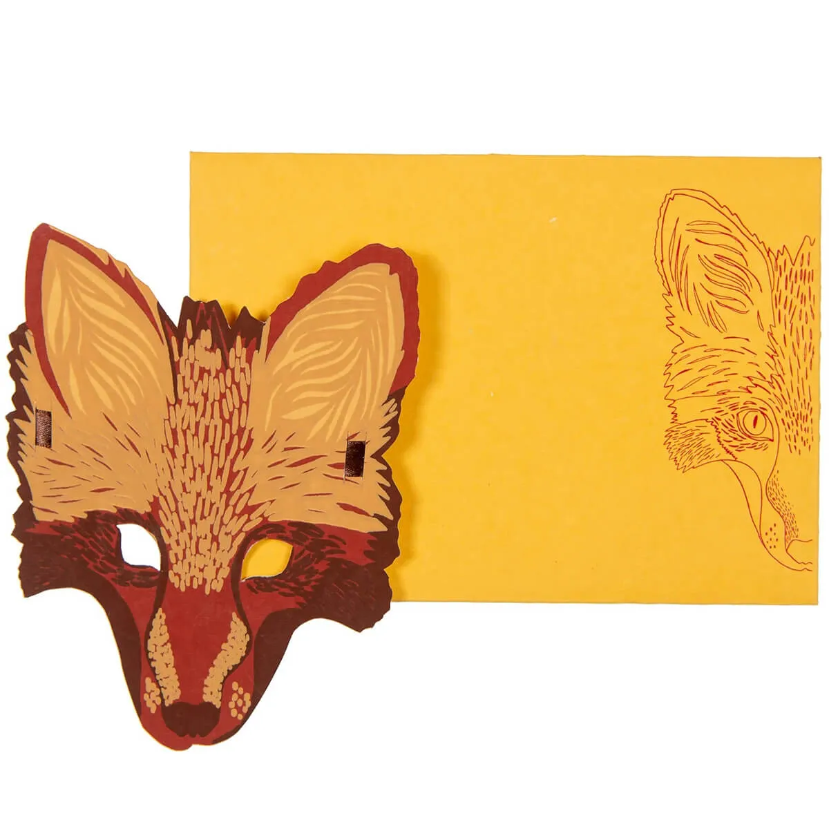 Fox Mask Greetings Card by East End Press