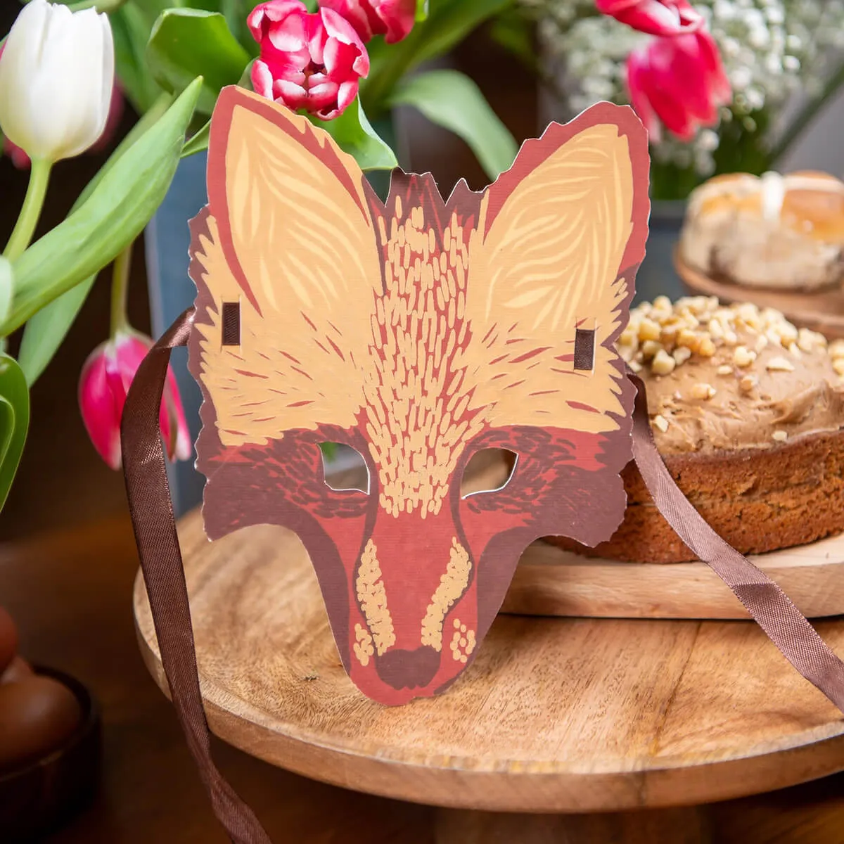 Fox Mask Greetings Card by East End Press