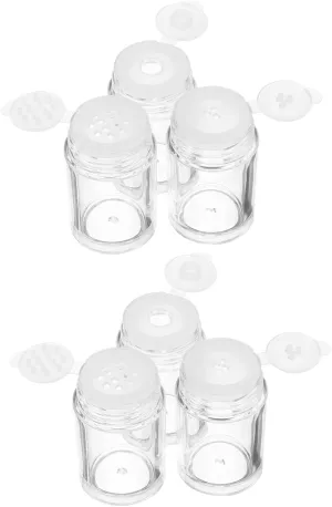 FRCOLOR Travel Makeup Powder Jar 6 Pack Refillable Loose Powder Bottles Sifter and Cap for Foundation Eye Shadow