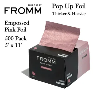Fromm Pop Up Foil, 500 Count, 5" x 11", Embossed Pink Foil, Thicker & Heavier (F9261)