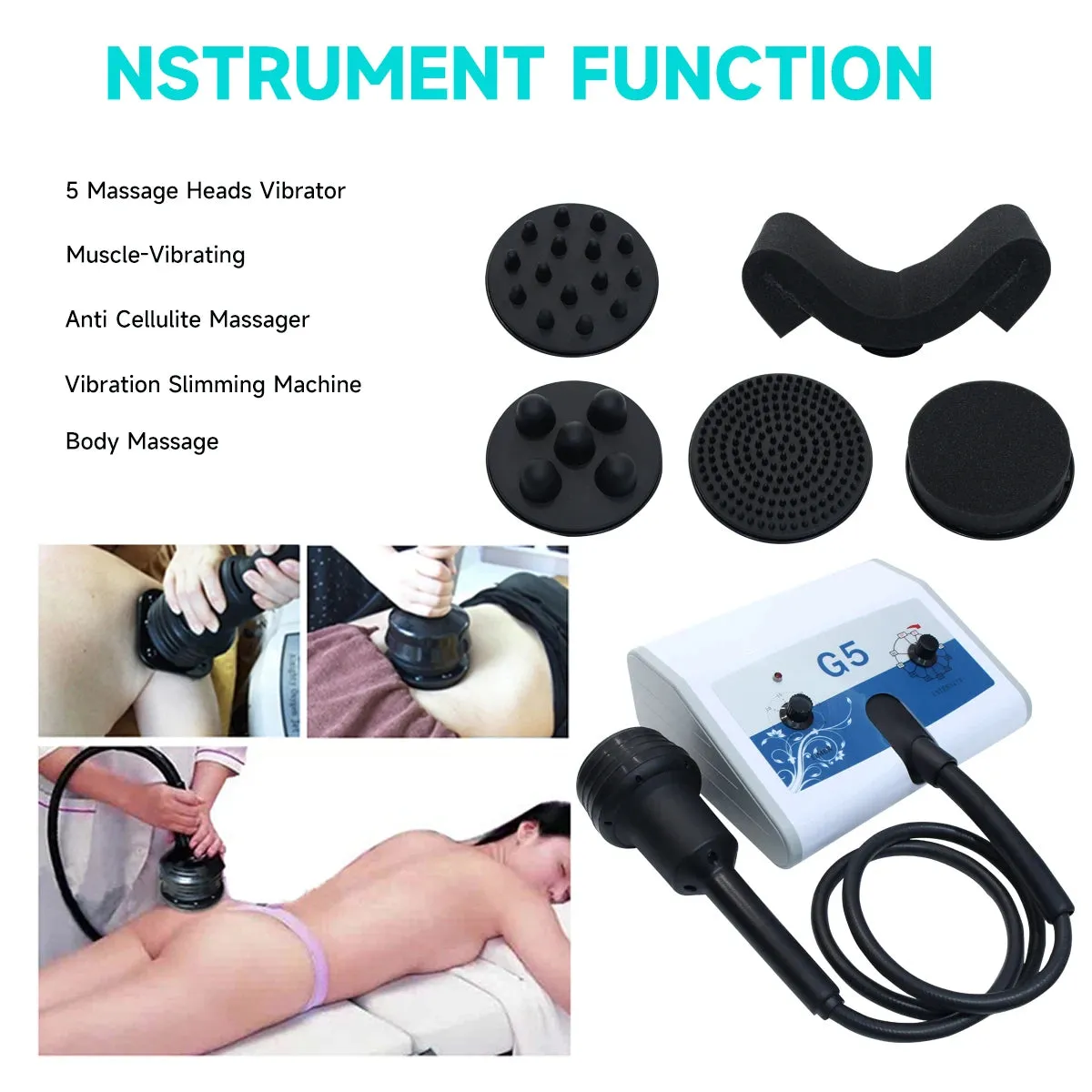 G5 Vibrating Slimming Machine High Frequency Body Shaping Cellulite Reduce Massage Equipment 5 In 1 Weight Loss Products For Spa