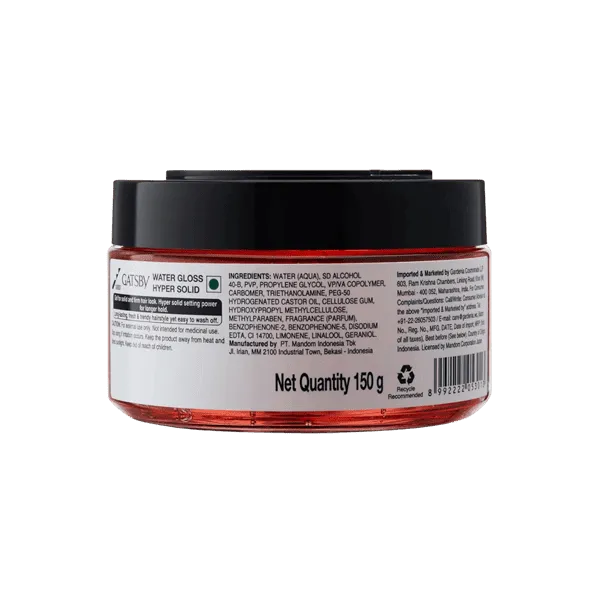 GATSBY WATER HYPER SOLID GLOSS HAIR GEL 150G