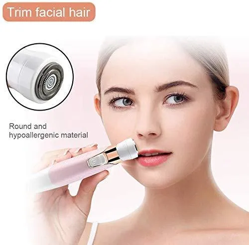 Geecol Electric Lady Shaver, 5-in-1 Painless Women Razors Bikini Trimmer Body Hair Remover for Legs Lips Underarms, Wet and Dry Painless, USB Rechargeable