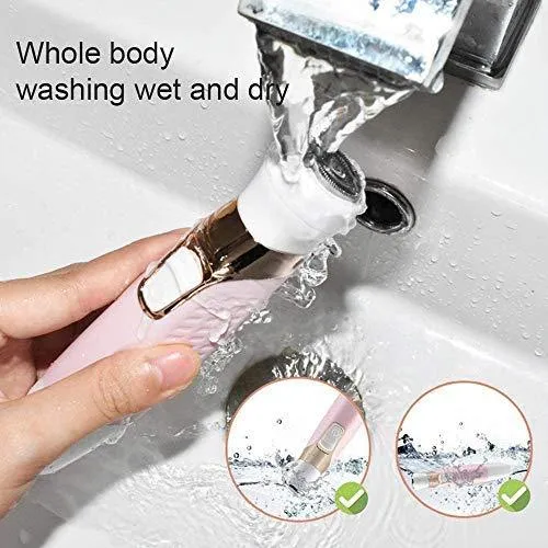 Geecol Electric Lady Shaver, 5-in-1 Painless Women Razors Bikini Trimmer Body Hair Remover for Legs Lips Underarms, Wet and Dry Painless, USB Rechargeable