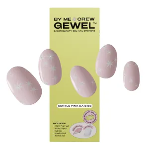 Gentle Pink Daisies DIY Semi Cured Gel Nail Stickers