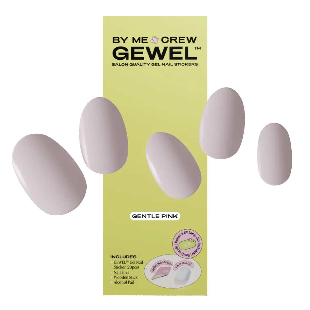 Gentle Pink DIY Semi Cured Gel Nail Stickers