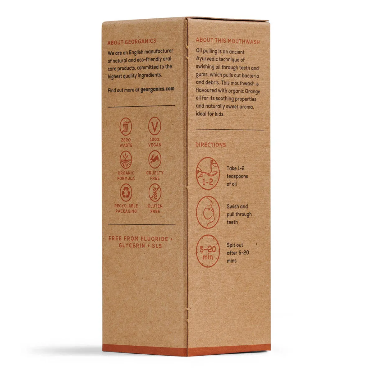 Georganics Oil Pulling Mouthwash - Orange 100ml