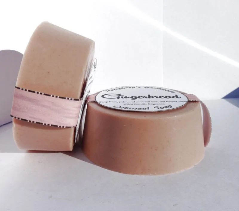 GINGERBREAD Oatmeal Soap | Exfoliating Christmas Cookie Soap Puck