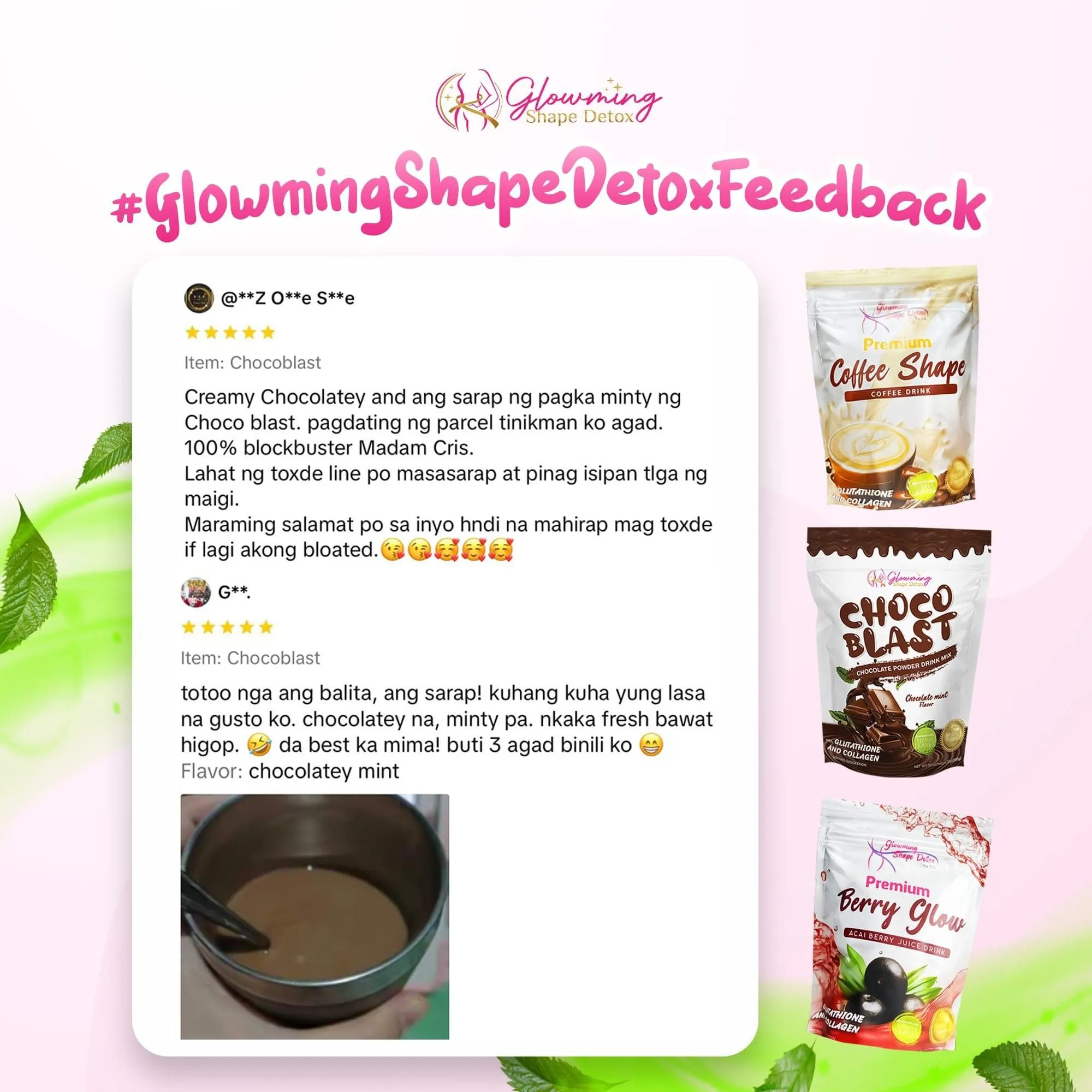Glowming Shape Detox - CHOCO BLAST 10 x 20g
