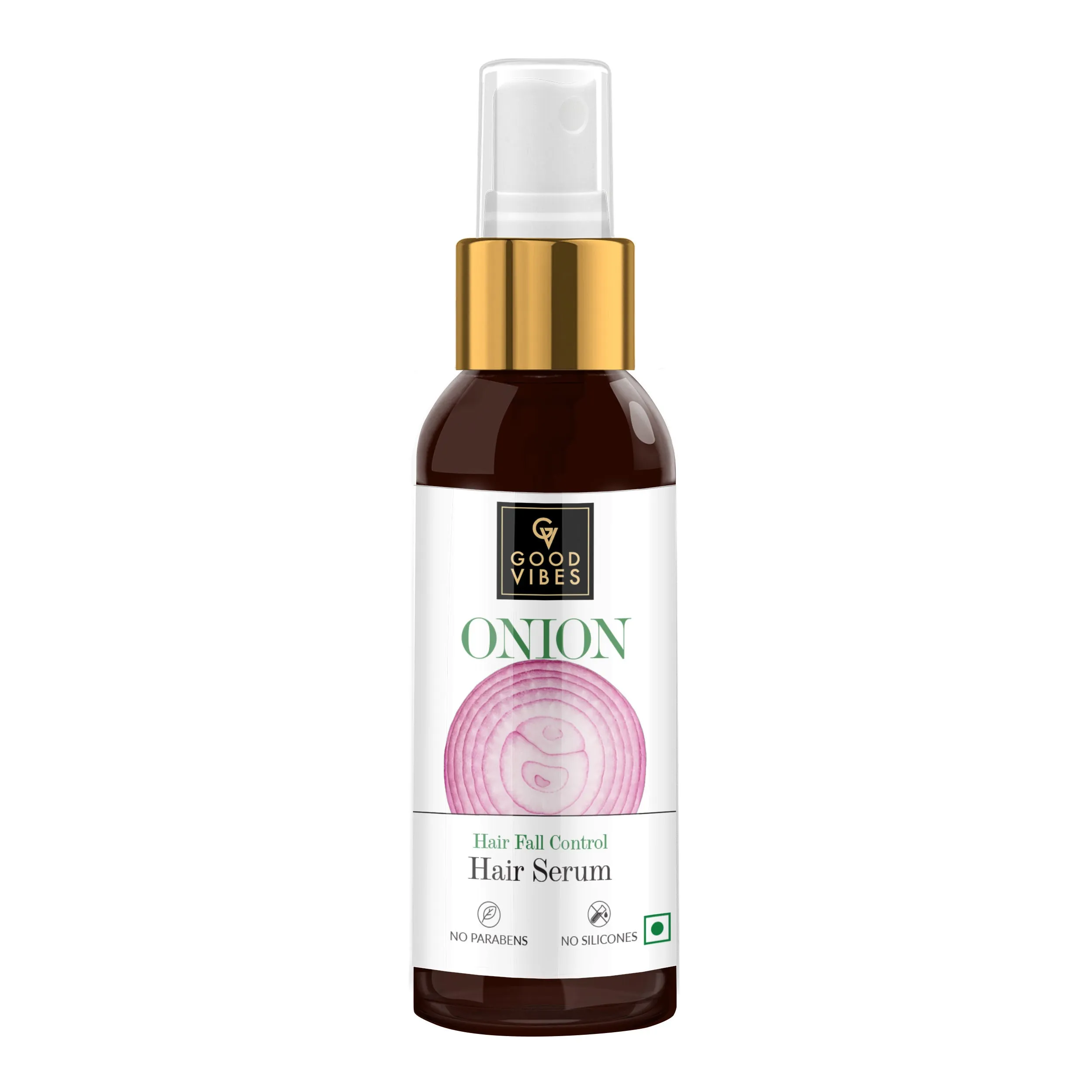 Good Vibes Onion Hair Fall Control Hair Serum | Hair Growth, Strenghtening | No Parabens, No Sulphates, No Animal Testing (50ml)