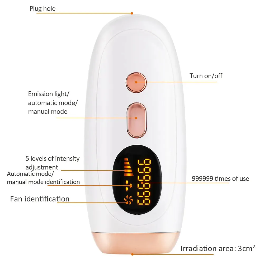 Hair Removal Laser Epilator 999999 Flashes Painless Permanent Laser Epilator Machine (non-freezing point)