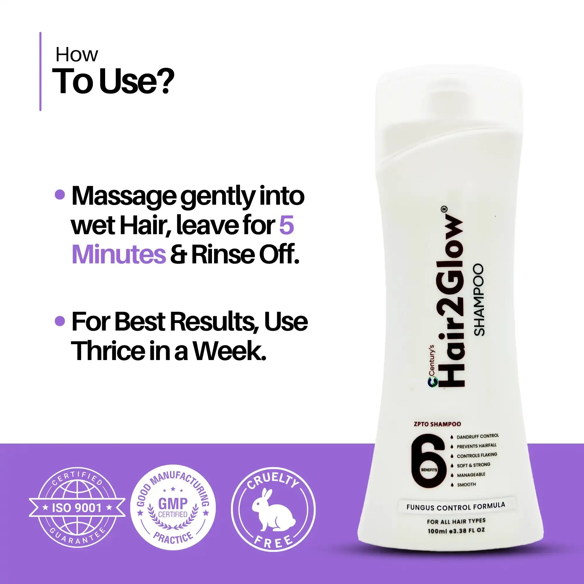 HAIR2GLOW® (ANTI-FUNGAL SHAMPOO) | Prevent Hair Scalp Fungal Infections
