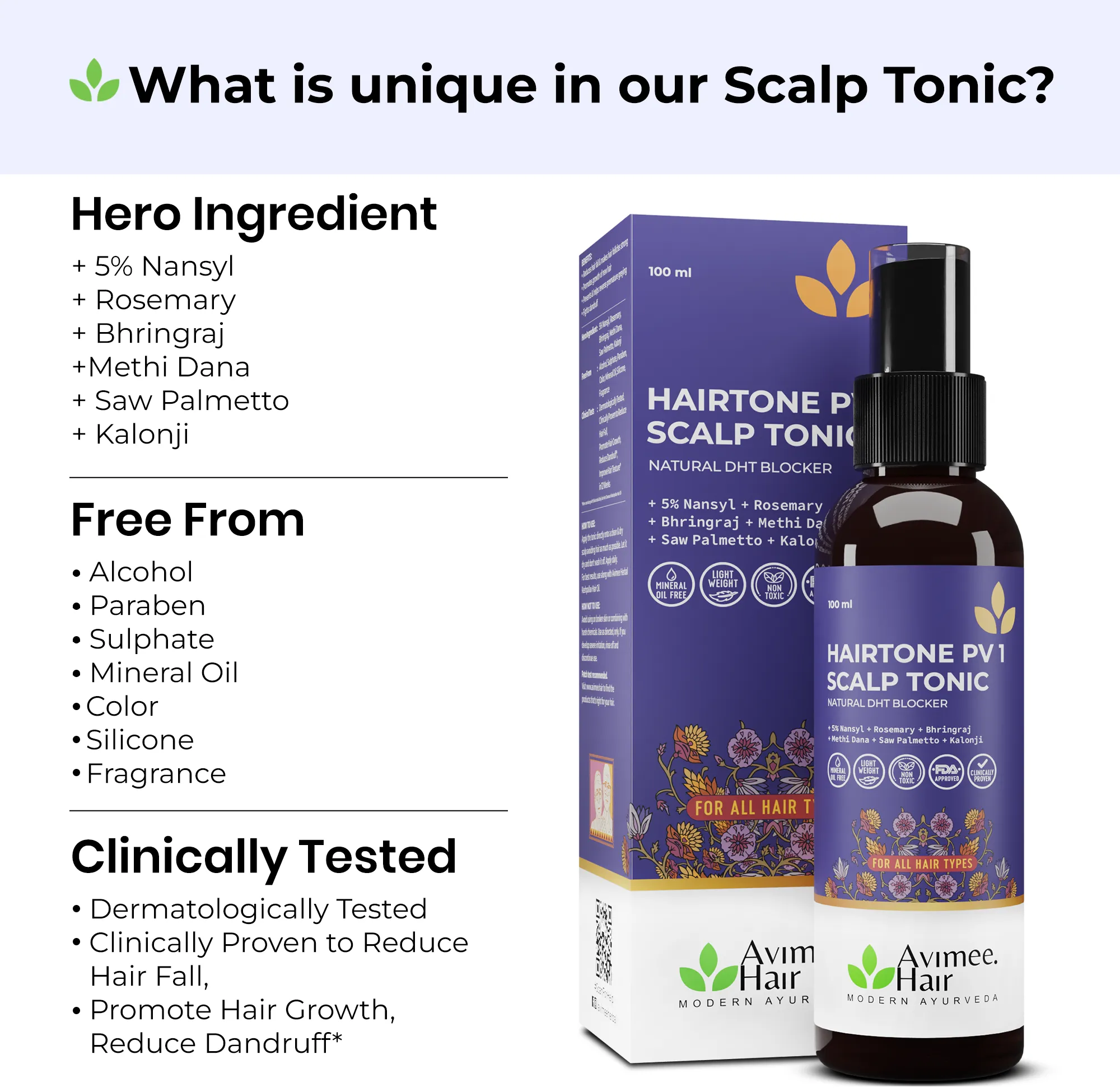 Hairtone PV 1 Scalp Spray Natural DHT Blocker