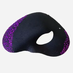 Half Face Mask For Eyeglasses With Filigree - Black