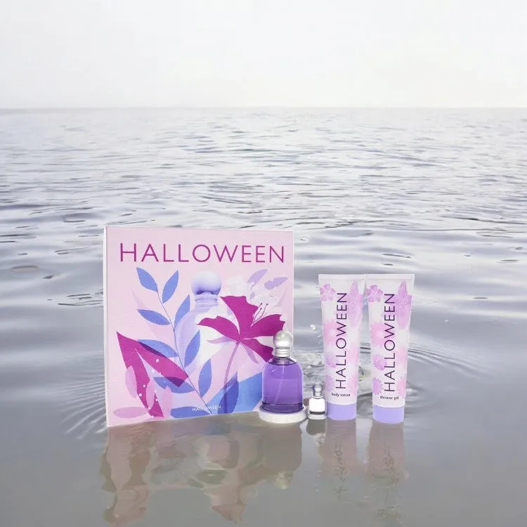Halloween by Jesus Del Pozo Gift Set - 3.4 oz Eau De Toilette Spray   5 oz Body Lotion   5 oz Shower Gel   .15 oz Mini EDT