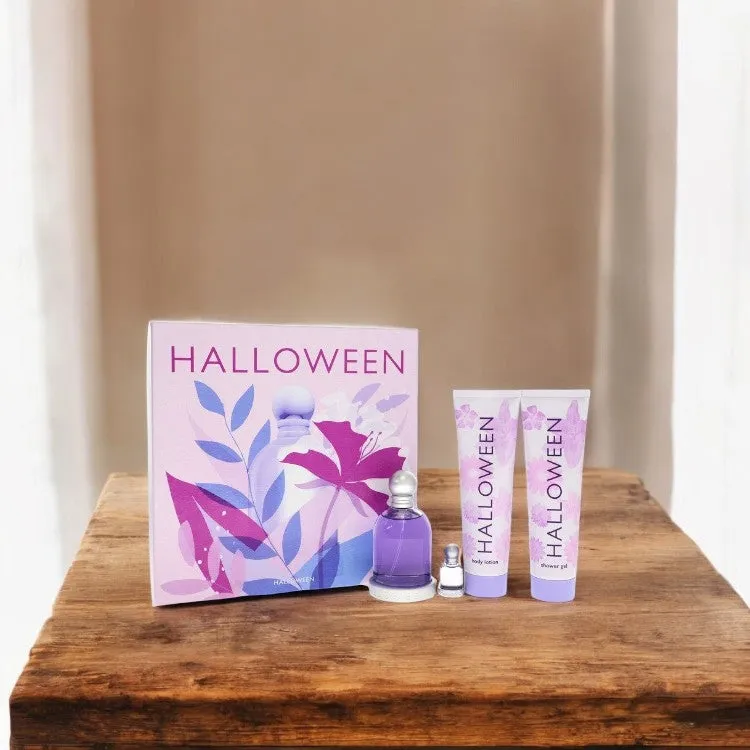 Halloween by Jesus Del Pozo Gift Set - 3.4 oz Eau De Toilette Spray   5 oz Body Lotion   5 oz Shower Gel   .15 oz Mini EDT