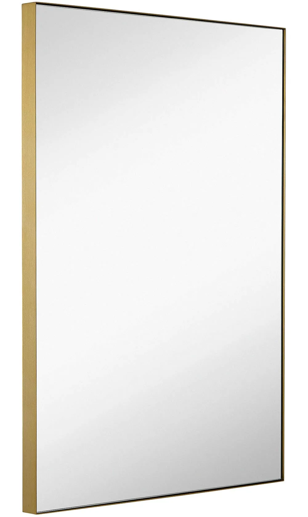 Hamilton Hills Contemporary Brushed Metal Wall Mirror | Glass Panel Brushed Silver Framed