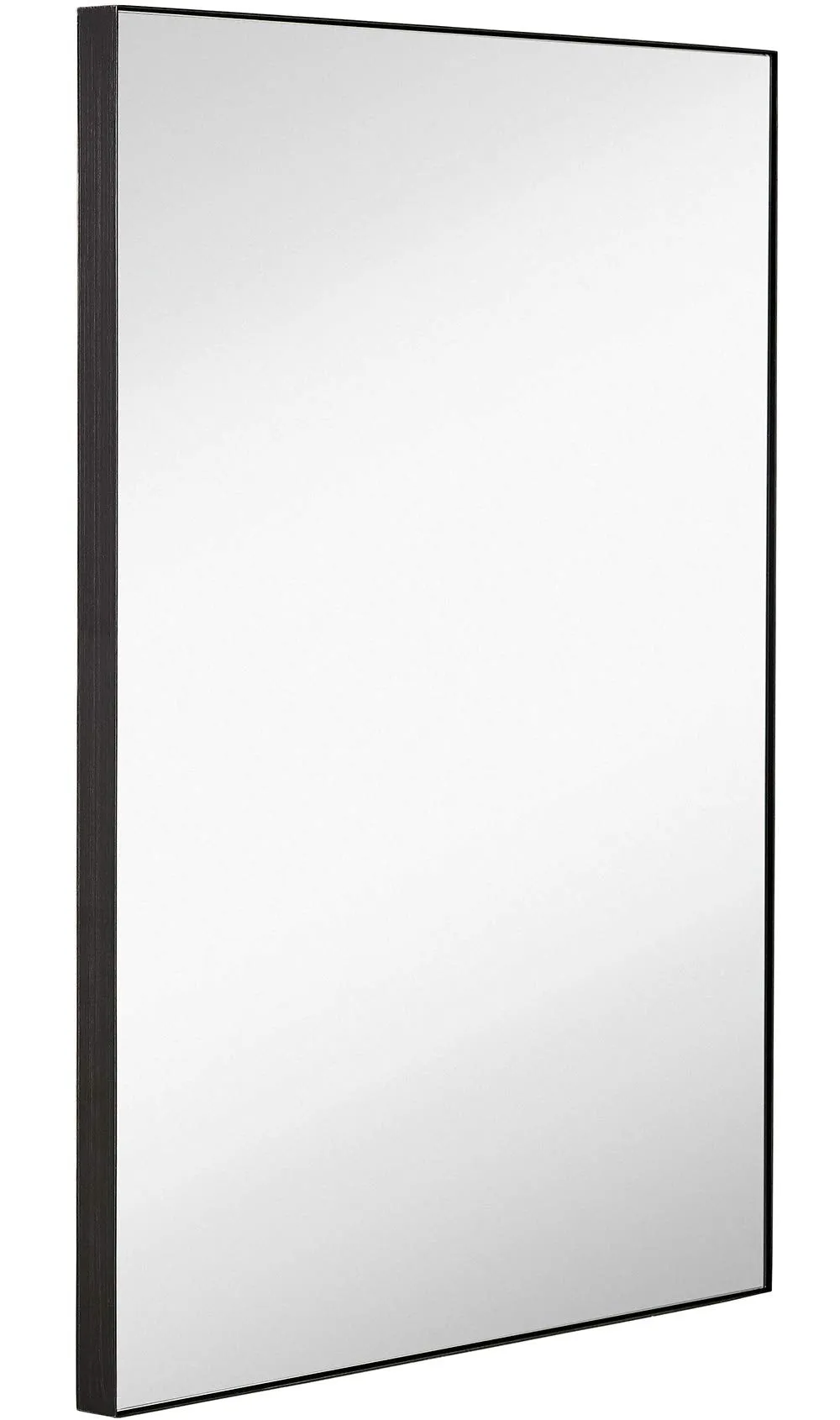 Hamilton Hills Contemporary Brushed Metal Wall Mirror | Glass Panel Brushed Silver Framed