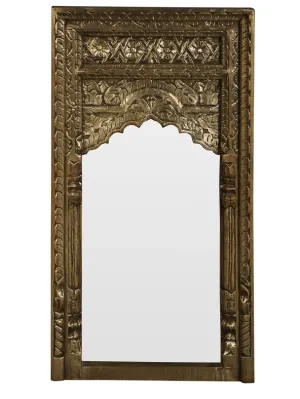 Handmade Wooden Antique Brass Metal Mirror Frame