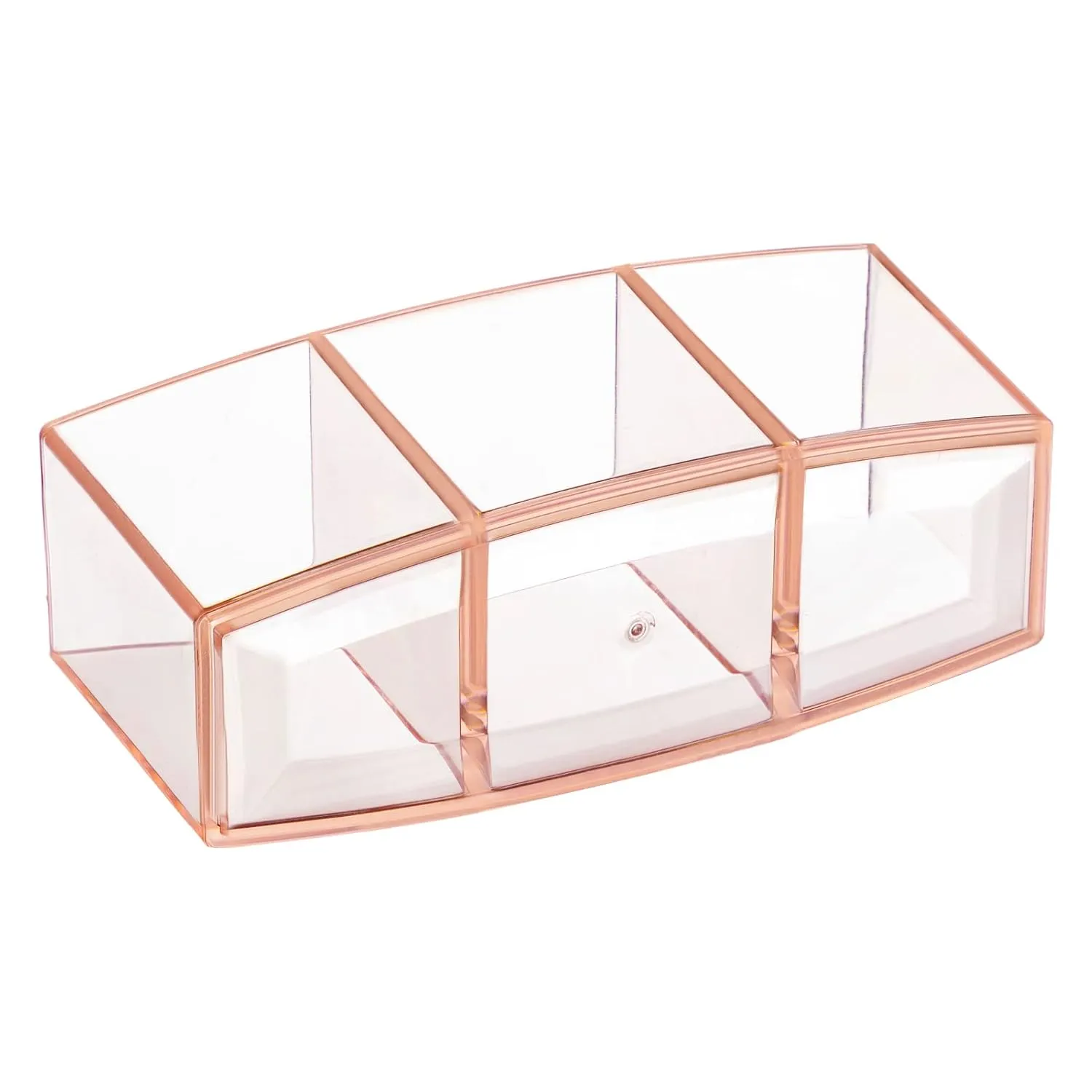 HBlife Clear Makeup Brush Holder Organizer, Acrylic Cosmetic Brushes Storage with 3 Slots, Eyeliners Display Case for Vanity