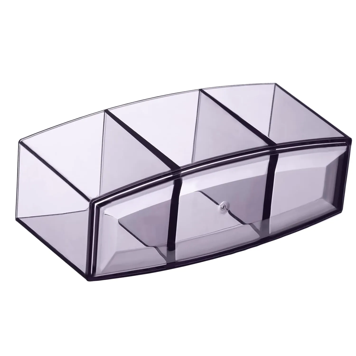 HBlife Clear Makeup Brush Holder Organizer, Acrylic Cosmetic Brushes Storage with 3 Slots, Eyeliners Display Case for Vanity