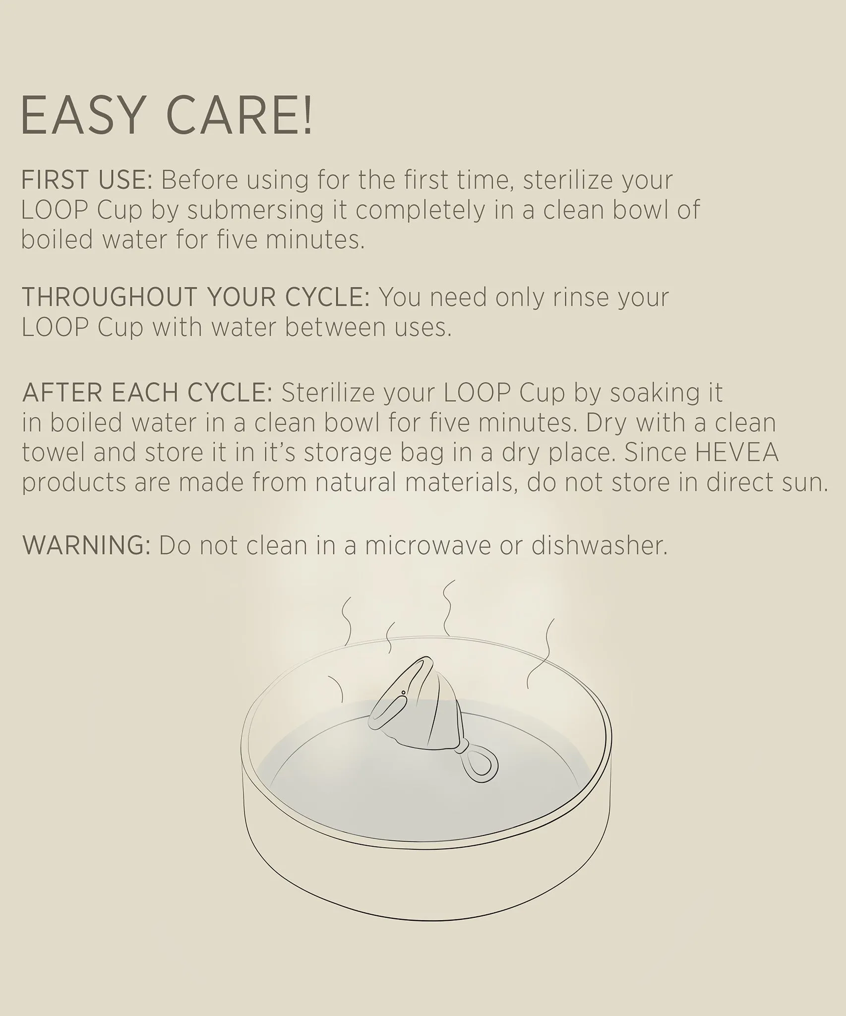 Hevea LOOP Menstrual Cup Size 2 - Golden Sand