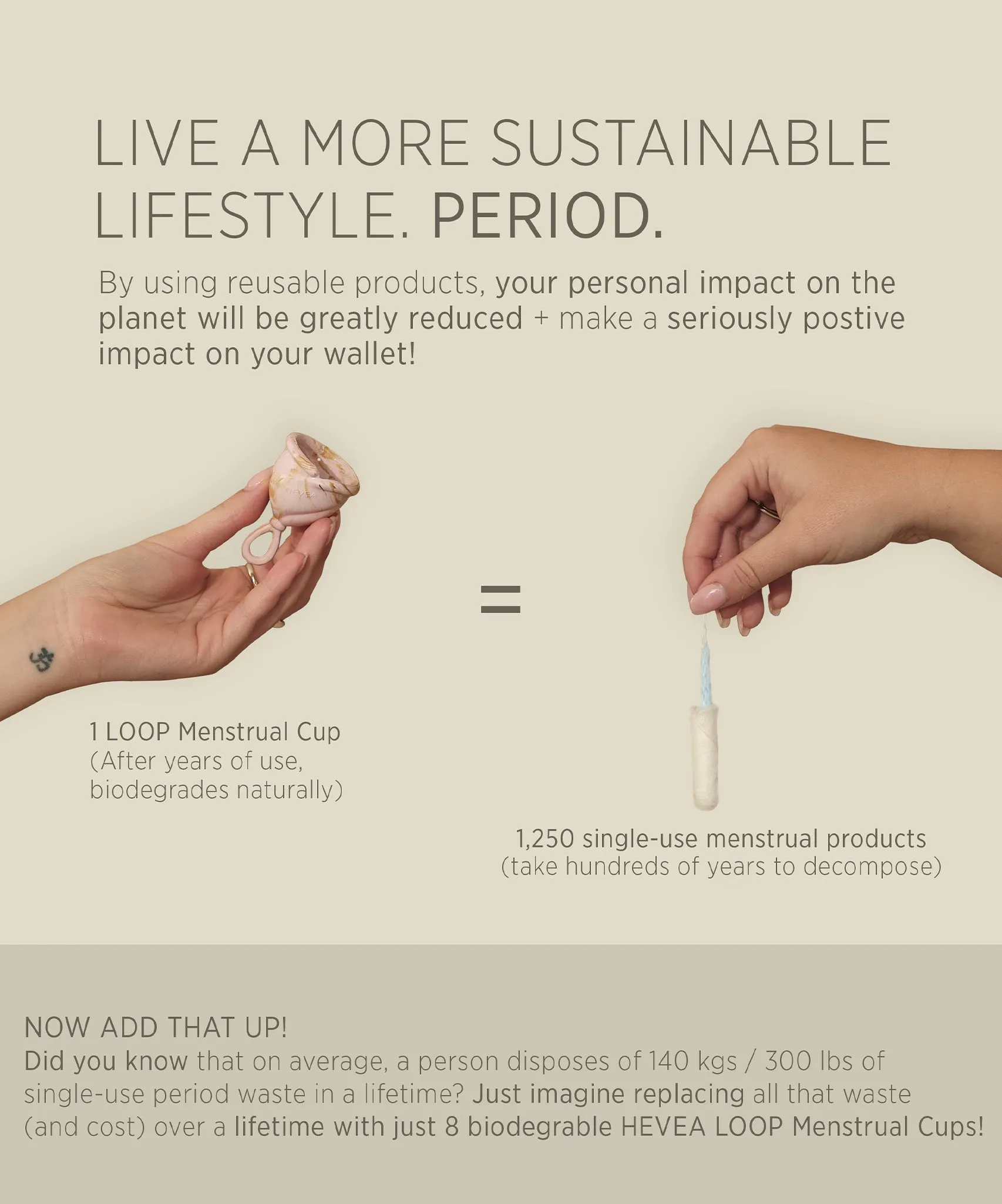 Hevea LOOP Menstrual Cup Size 2 - Golden Sand