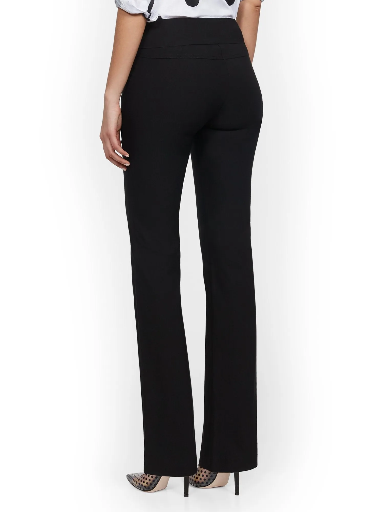 High-Waisted Pull-On Slimming Straight-Leg Pant - 7th Avenue