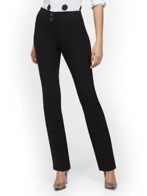 High-Waisted Pull-On Slimming Straight-Leg Pant - 7th Avenue