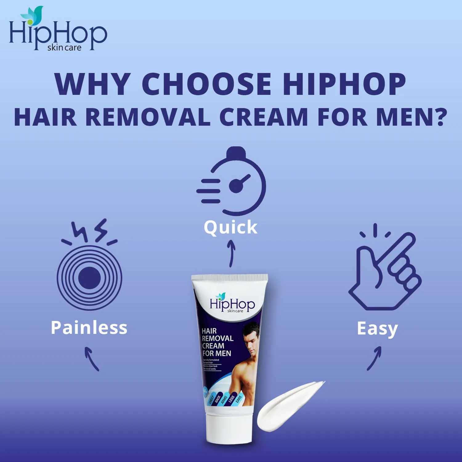HipHop Hair Removal Cream With Aloe Vera for Men