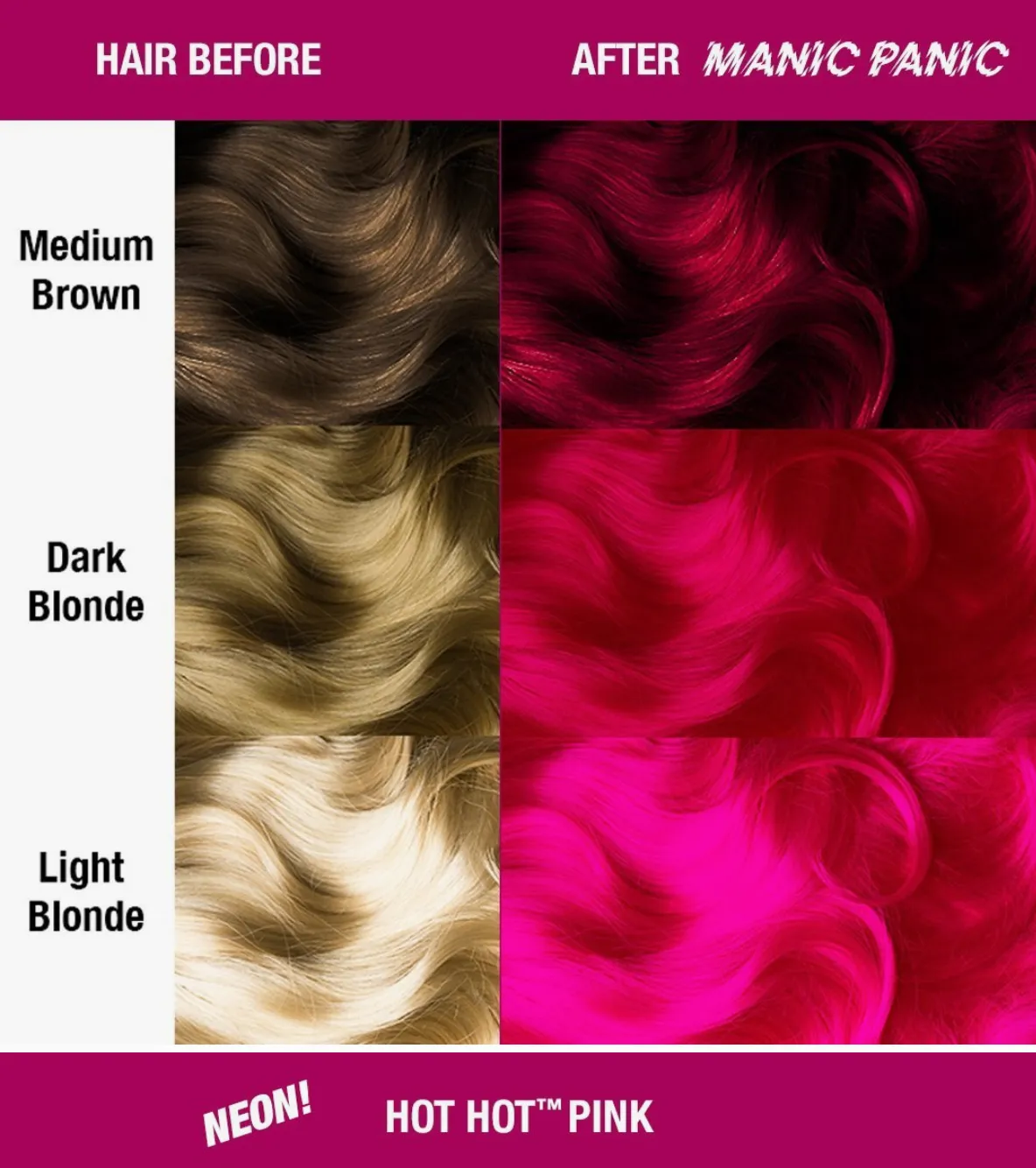 Hot Hot Pink Manic Panic Hair Color