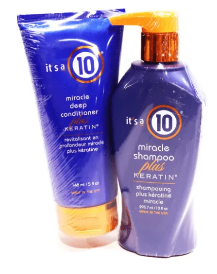 It's a 10 Miracle Shampoo Plus Keratin 10 oz & Miracle Deep Conditioner Plus Keratin 5 oz Combo Pack