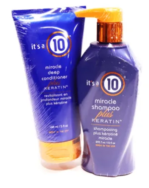It's a 10 Miracle Shampoo Plus Keratin 10 oz & Miracle Deep Conditioner Plus Keratin 5 oz Combo Pack