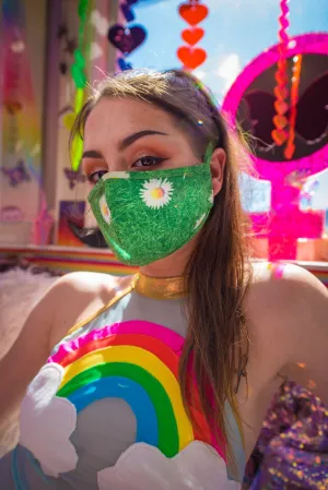 J. Valentine Daisies Tailored Face Mask- Festival Rave Accessory