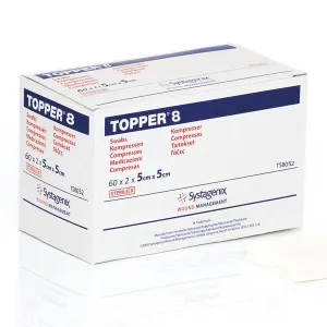 Johnson & Johnson TS8072 Topper 8 Swabs (4 Ply, Sterile) 7.5cm x 7.5cm