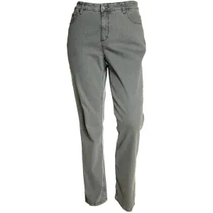 Jones New York Gray Mid-Rise Slimming Straight Leg Denim Jeans